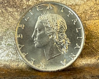 Goddess Ceres & Oak Branch Italy 20 Lire Authentic Coin Money for Jewelry and Craft Making