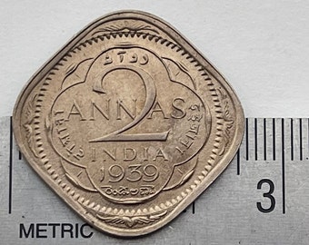 【1897年(127年前)】イギリス領インド 2アンナ銀貨 ヴィクトリア女王 1897 Victoria Empress British India Rare Silver Antique 2