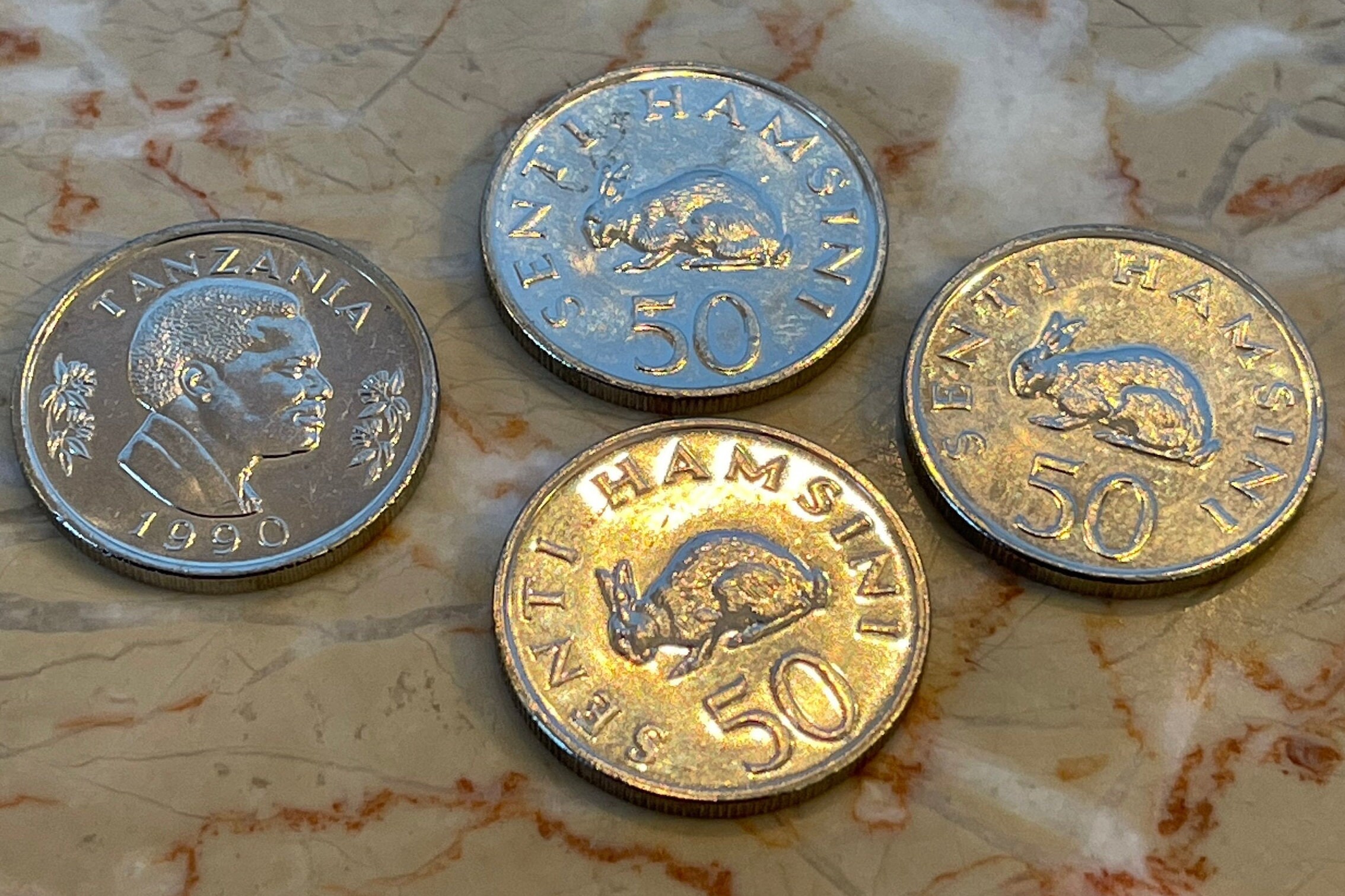 Bunyoro Rabbit & President Mwinyi Tanzania 50 Senti Authentic - Etsy