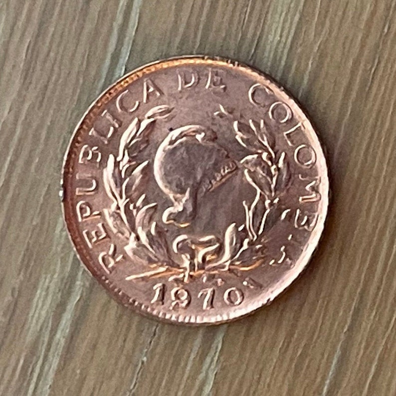 Coloman Coin Colombia 1 Centavo Coin: Coffee Bean & Liberty Cap, 1967-1978 - Etsy