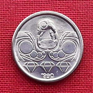 Gold Miner 10 Centavos Brazil Authentic Coin Money for Jewelry and Craft Making (Prospector) (Garimpeiro)