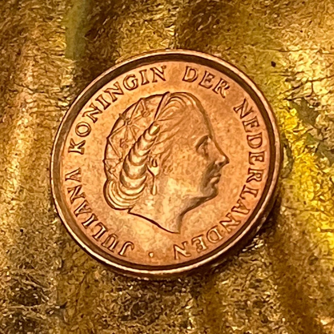 Queen Juliana Cent Paesi Bassi Moneta Moneta Autentica per