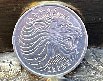 Lion of Judah & Oxen with Farmer Ethiopia 1 Santeem Authentic Coin Money for Jewelry and Craft Making (Rastafarian)
