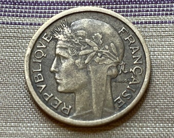 Marianne 1 Franc & Liberté, Égalité, Fraternité France Moneda auténtica dinero para joyas (Liberty Equality Brotherhood) (Tercera República)