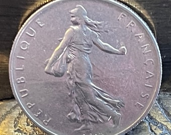 Marianne the Sower 1 franco Moneda de Francia auténtica para joyería y artesanía (La Semeuse)