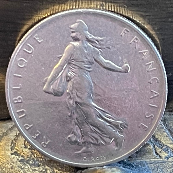 Marianne la Semeuse 1 Franc Authentique France Pièce De Monnaie pour la Joaillerie et l’Artisanat (La Semeuse)