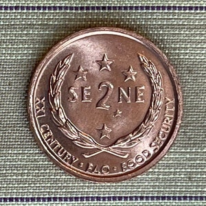 Southern Cross Constellation (&quot;Crux&quot;) & President Malietoa Tanumafili II 2 Sene Samoa Authentic Coin Money for Jewelry (FAO) (Stars)