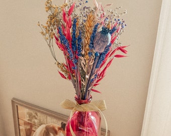 Dried floral bouquet in a pink vase | Dried flowers for gifts | Fleur sechee | Home decor