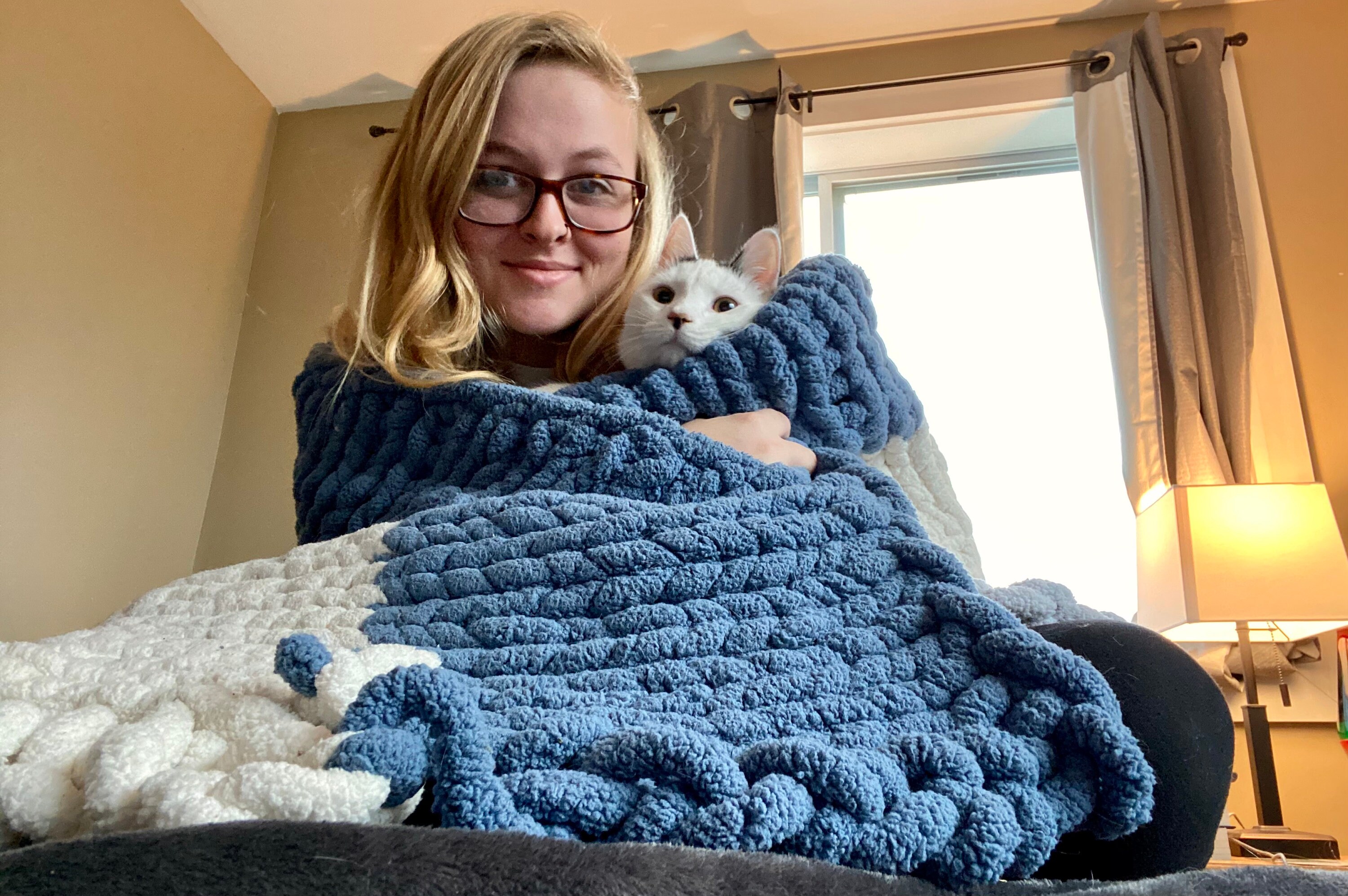 Hand knit 30x50 chunky blanket | Etsy