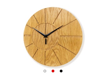 Massief eikenhouten wandklok: minimalistische stille klok (27 cm)