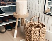 Wood Stool - 1 1 4 quot Diameter Legs, Solid Wood Accent Stool, Wood Stool Side Table, Plant Stand, Accent Table, For Bathroom, For Living Room