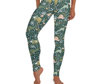 Boho Dinosaur Leggings Paleontology Leggings Dino Print Leggings Dinosaur Clothes Dinosaur Gift Paleontology Gifts Dinosaur Gifts