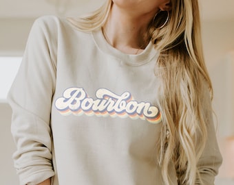 Felpa retrò Bourbon Regali Bourbon Regalo per bevitori di bourbon Maglione Bourbon Whiskey Girocollo Bourbon Regalo per gli amanti del bourbon Regalo per lei Regalo per lui