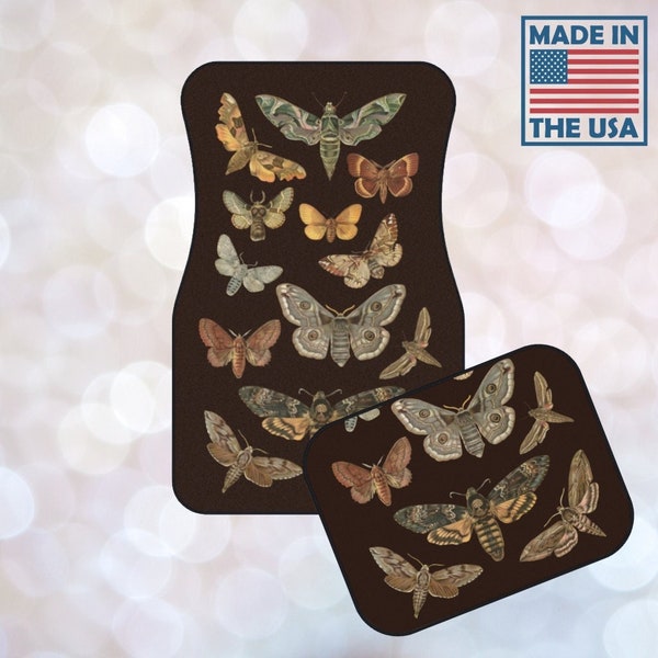 Moth Car Mats Cute Car Interior Decor Cottagecore Decor Cottage Core Decor Cool Car Floor Mats Fairycore Decor Goblincore Car Mat Sets