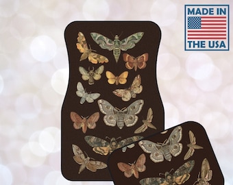 Moth Car Mats Cute Car Interior Decor Cottagecore Decor Cottage Core Decor Cool Car Floor Mats Fairycore Decor Goblincore Car Mat Sets