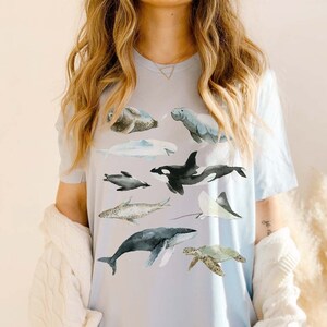 Marine Life Shirt Marine Biology Tshirt Marine Animal Gift Whale Shirt Ocean Conservation Shirt Manatee T Shirt Sea Turtle Penguin Tee