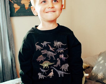 Bluza z dinozaurem dla dzieci Bluza z dinozaurem dla dzieci Koszulka z T-rexem Prezenty z dinozaurami Paleontologia Bluza z okrągłym dekoltem Brachiosaurus Koszulka TRex Triceratops