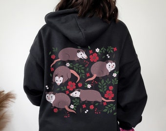 Moletom com capuz de gambá Moletom com capuz de gambá com estampa de gambá Kawaii Presente de gambá Presentes de gambá Roupas Cottagecore Roupas Cottage Core
