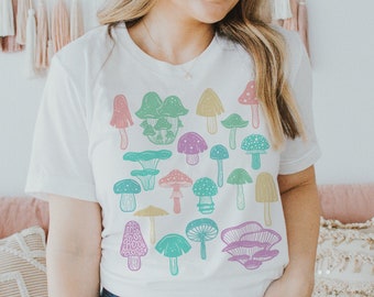 Camiseta con forma de hongo pastel Ropa Cottagecore Ropa Cottagecore Camiseta estética Camiseta con forma de hongo Camiseta con forma de hongo Ropa botánica Camiseta boho
