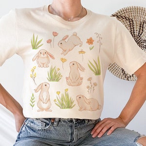 Cute Rabbit Shirt Bunny Shirt Rabbit Mom Gift Cottagecore Shirt Cottage Core Tshirt Aesthetic Clothes Forestcore Clothing Bunny Lover Gift
