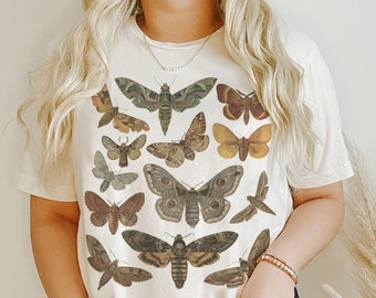 Moth Shirt Insect Shirt Moth Tshirt Bug Shirt Cottagecore Clothing Cottage Core Clothes Aesthetic T Shirt Goblincore Clothing Forestcore Alt