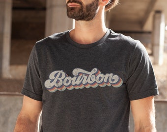 Camiseta retro de bourbon, regalo para amantes del bourbon, camiseta de whisky bourbon, regalos únicos de bourbon, regalo para bebedores de bourbon, camiseta con alcohol, camiseta de papá, ropa para hombres