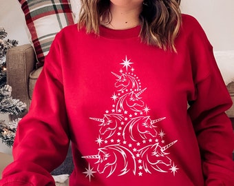 Eenhoorn kersttrui Eenhoorn cadeau eenhoorn shirt eenhoorn ronde hals eenhoorn minnaar cadeau eenhoorn trui eenhoorn shirts eenhoorns