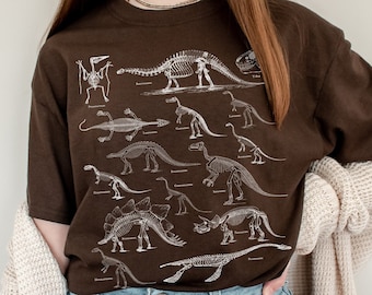 Dinosaur Skeleton Shirt Paleontology Shirt Dark Academia Clothing Goblincore Clothing Aesthetic Clothes Dinosaur Tshirt Trex Dino Shirt