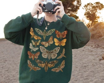 Moth Shirt Cottagecore Shirt Bug Crewneck Aesthetic Clothes Insect Shirt Cottage Core Sweater Goblincore Clothing Dark Academia Shirt