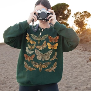 Moth Shirt Cottagecore Shirt Bug Crewneck Aesthetic Clothes Insect Shirt Cottage Core Sweater Goblincore Clothing Dark Academia Shirt