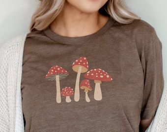 Toadstool Shirt Cottagecore Clothing Mushroom Tshirt Mushroom Print Apparel Mycology Cottage Core Forestcore Goblincore Aesthetic Clothes