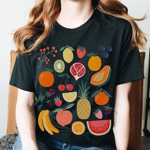 Cute Fruit Shirt Strawberry Shirt Cottagecore Shirt Cottage Core Clothes Pineapple Shirt Garden Shirt Aesthetic Clothing Botanical Shirt