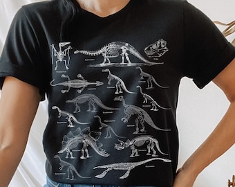 Dinosaur Shirt Dinosaur Gifts Dinosaurs Paleontology Shirt Dark Academia Clothing Goblincore Clothing Aesthetic Shirt Skeleton Shirt
