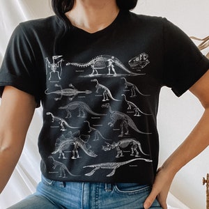 Dinosaur Shirt Dinosaur Gifts Dinosaurs Paleontology Shirt Dark Academia Clothing Goblincore Clothing Aesthetic Shirt Skeleton Shirt