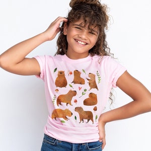 Youth Capybara Shirt Kids Capybara Gift Capybara Lover Gift Capybara Shirts Capybara Tshirt Capybara Gifts Capybara Tee Capybara T Shirt Pink