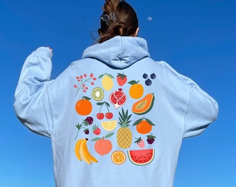 Cute Fruit Hoodie Cottagecore Clothing Aesthetic Clothing Cottagecore Hoodie Cottagecore Clothes Strawberry Hoodie Pineapple Hoodie Lemon