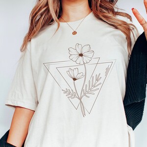 October Birth Flower Shirt Cosmos Shirt Flower Gift October Birth Month Shirt Trendy Birthday Gift Aesthetic Clothes Celestial Witchy Tee