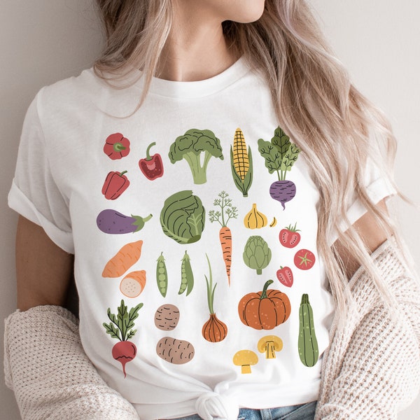 Vegetable Print Shirt Vegetarian Tshirt Vegan T Shirt Gardening Tee Plant Lover Gift Cottagecore Clothing Cottage Core Clothes Veggie Beet