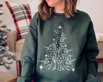 Eenhoorn kersttrui Eenhoorn cadeau eenhoorn shirt eenhoorn ronde hals eenhoorn minnaar cadeau eenhoorn trui eenhoorn shirts eenhoorns
