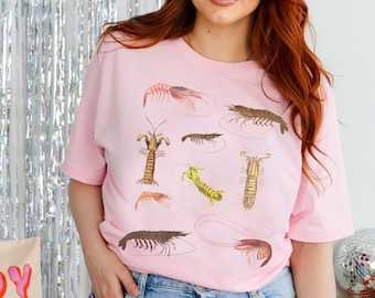 Shrimp Shirt Prawn Shirt Crustaceancore Clothing Ocean Animal Shirt Marine Biology Shirt Marine Shirt Ocean Lover Gift Aesthetic Clothes