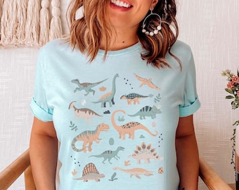 Boho Dinosaurs Shirt Kidcore Aesthetic Clothes Dino Shirt Dinosaur Gift Dinosaur Clothing Trex Tshirt Paleontology T Shirt Triceratops Tee