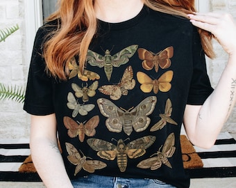 Moth Shirt Cottagecore Shirt Bug Shirt Aesthetic Tshirt Insect Shirt Moth Tees Cottage Core Shirt Goblincore Clothing Dark Academia Shirt