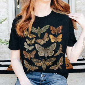 Moth Shirt Cottagecore Shirt Bug Shirt Aesthetic Tshirt Insect Shirt Moth Tees Cottage Core Shirt Goblincore Clothing Dark Academia Shirt