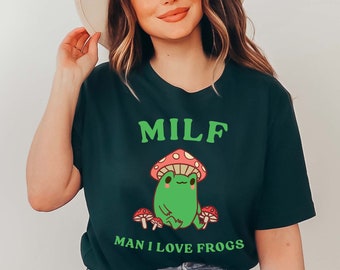 Hombre me encantan las ranas camisa MILF rana camisa Goblincore ropa Cottagecore camisa Cottage Core ropa rana amante regalo lindo rana regalos Kawaii