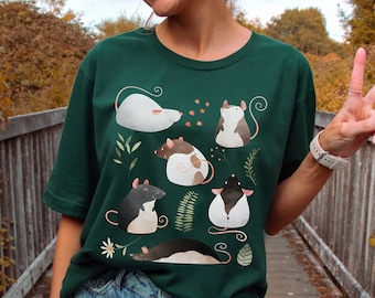 Cute Rat Shirt Rats Shirt Rat Mom Shirt Rat Dad Shirt Rat Lover Gift Pet Rat Gift Rat Gifts Cottagecore Clothing Gifts for Rat Lover Rat Tee