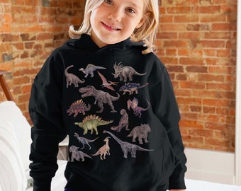 Toddler Dinosaur Hoodie Kids Dino Sweatshirt T Rex Hoodie Girl or Boy Shirt Dinosaur Gifts Paleontology Shirt Brachiosaurus Triceratops