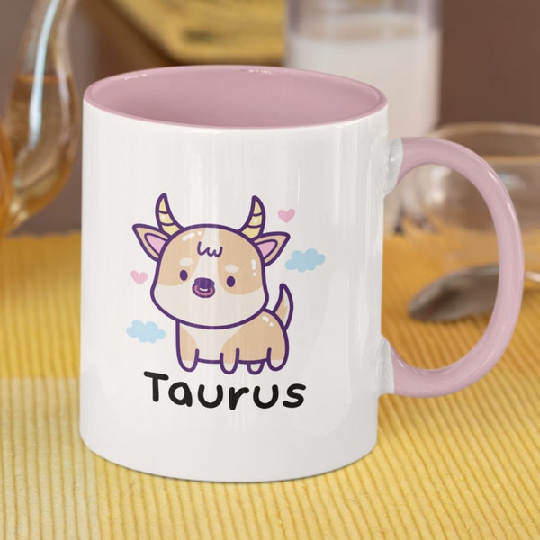 Taurus Mug Taurus Gifts Taurus Birthday Present Taurus Zodiac Gift Astrology Mug Zodiac Coffee Mug Cup Horoscope Gifts Kawaii Dog Mug