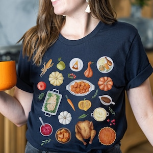 Thanksgiving Dinner Shirt Thanksgiving Shirt Cottagecore Clothes Turkey Shirt Pumpkin Pie Shirt Fall TShirt Cottage Core Clothing