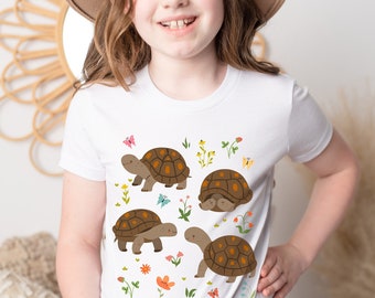 Kids Tortoise Shirt Kawaii Turtle Tshirt Turtle Gifts Youth Tortoise Gift Cottagecore Clothing Cottage Core Clothes Nature Lover Tee