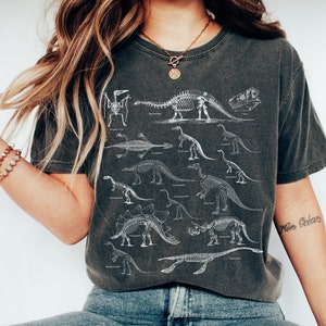 Comfort Colors Dinosaur Fossil Shirt Dinosaur Gifts Paleontology Gift Paleozoo Dinosaur Skeleton Shirt Goblincore Clothing Trex Shirt